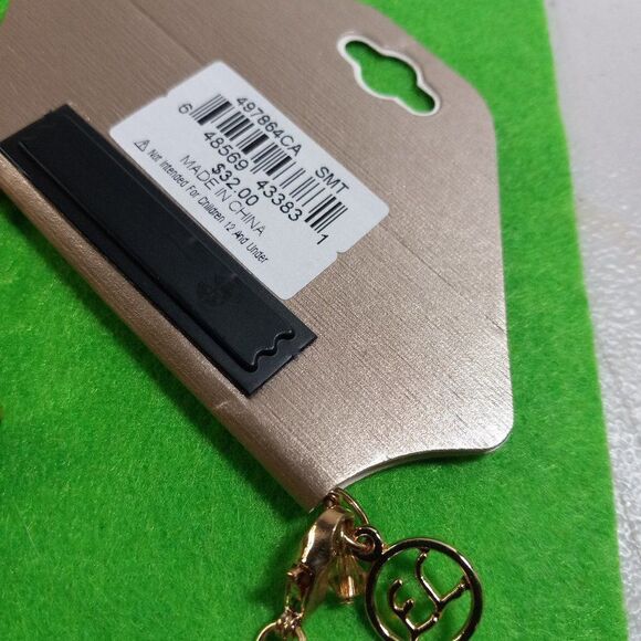 NWT Erica Lyons Statement Gold tone Beaded Dangling Necklace - Picture 9 of 10